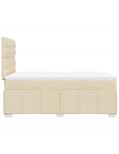 Giroletto a Molle con Materasso Crema 120x190 cm in Tessuto