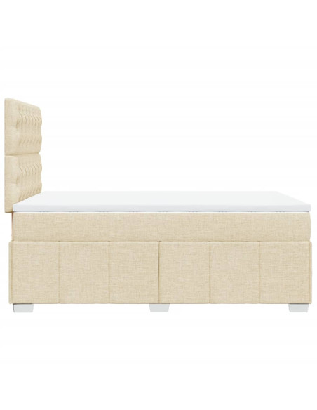 Giroletto a Molle con Materasso Crema 120x190 cm in Tessuto