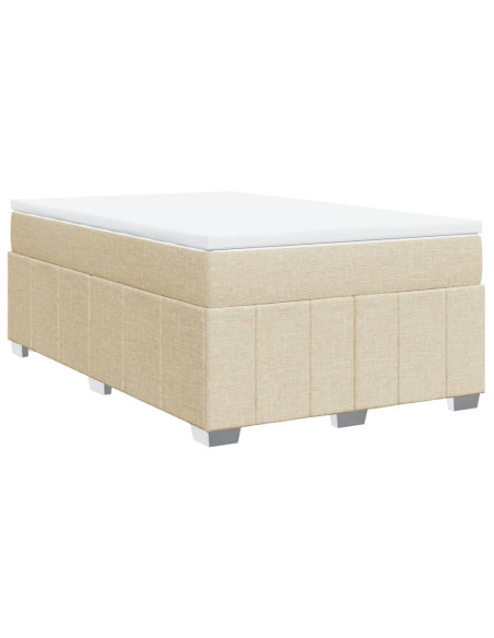 Giroletto a Molle con Materasso Crema 120x190 cm in Tessuto