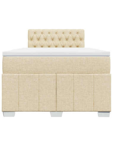 Giroletto a Molle con Materasso Crema 120x190 cm in Tessuto