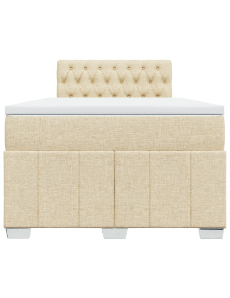 Giroletto a Molle con Materasso Crema 120x190 cm in Tessuto