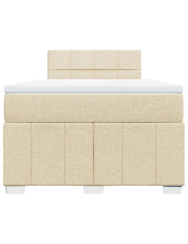 Giroletto a Molle con Materasso Crema 120x190 cm in Tessuto