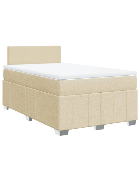 Giroletto a Molle con Materasso Crema 120x190 cm in Tessuto