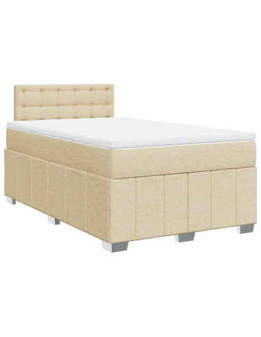 Giroletto a Molle con Materasso Crema 120x190 cm in Tessuto