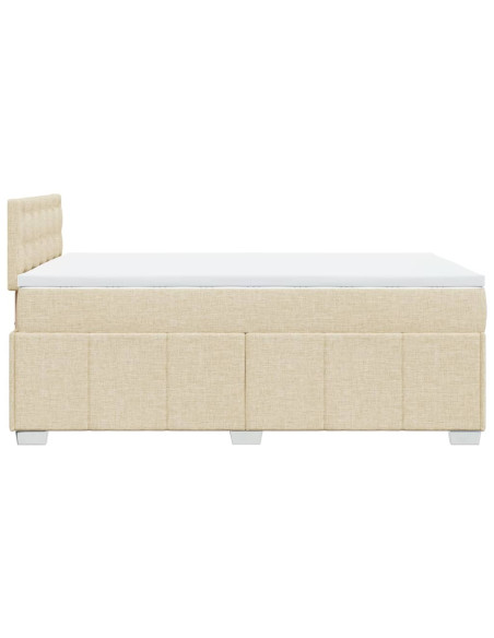 Giroletto a Molle con Materasso Crema 120x190 cm in Tessuto