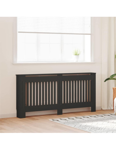 Copertura per radiatori 2 pcs Nero 172 x 19 x 81,5 cm