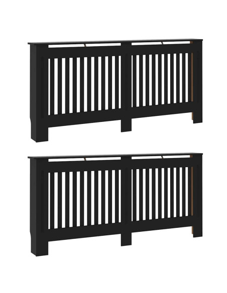 Copertura per radiatori 2 pcs Nero 172 x 19 x 81,5 cm
