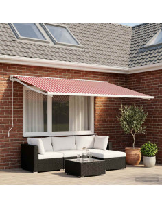 Telo di ricambio per tenda da sole Rosso e Bianco 250 x 200 cm