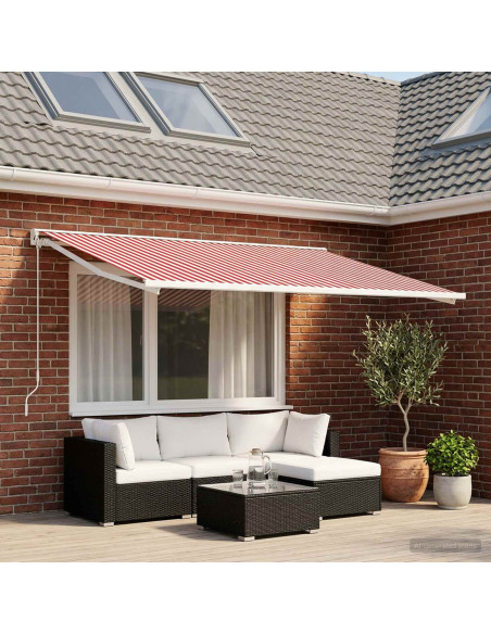 Telo di ricambio per tenda da sole Rosso e Bianco 250 x 200 cm
