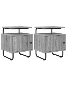 Armadio da Notte 2 pz Sonoma grigio Legno ingegnerizzato