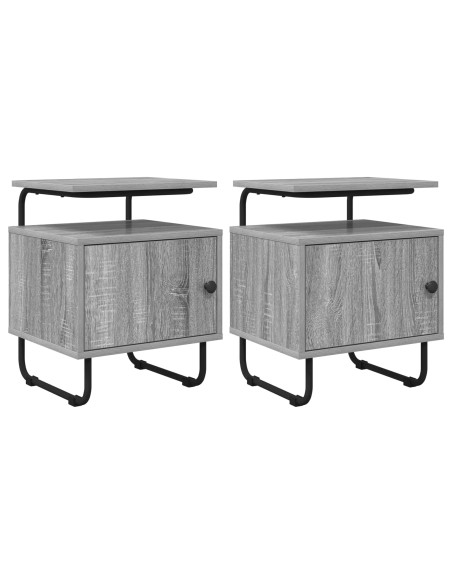 Armadio da Notte 2 pz Sonoma grigio Legno ingegnerizzato