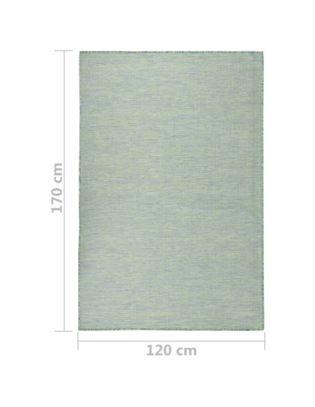 Tappeto da Esterni a Tessitura Piatta 120x170 cm Turchese