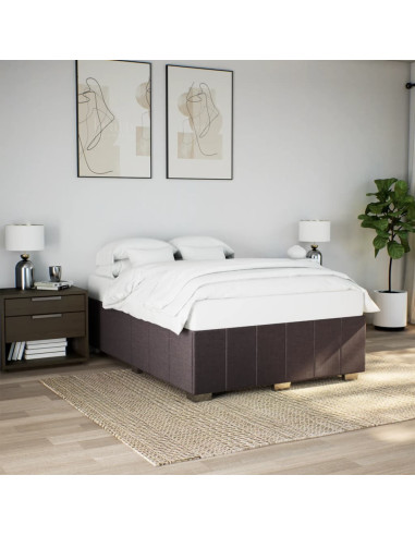 Giroletto senza Materasso Marrone Scuro 160x200 cm Tessuto