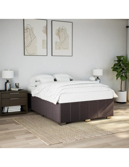 Giroletto senza Materasso Marrone Scuro 160x200 cm Tessuto