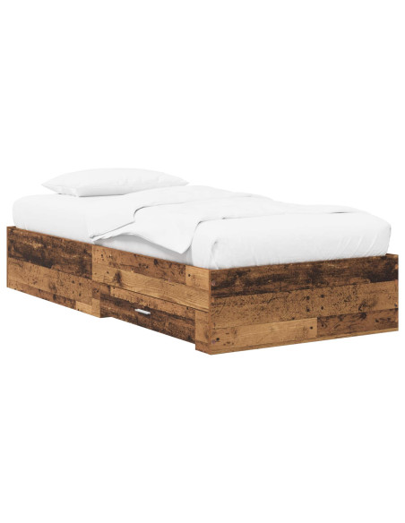 Telaio del letto con storage Legno antico 80 x 200 cm