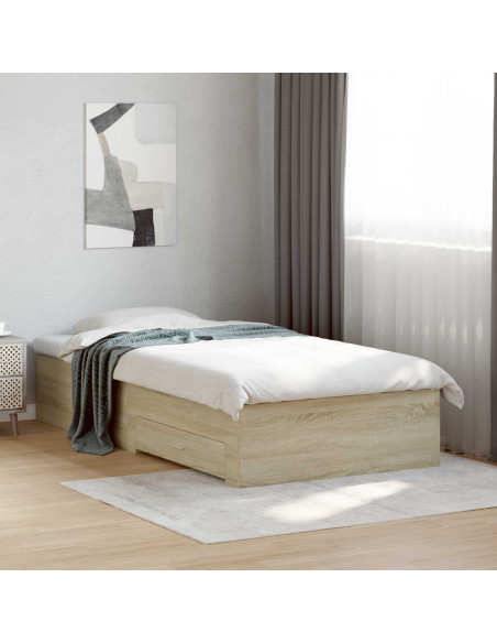 Telaio del letto con storage Rovere Sonoma 80 x 200 cm