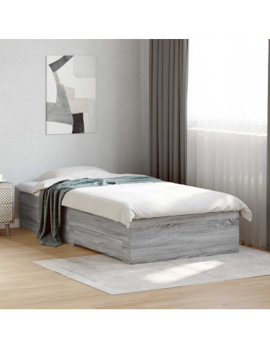 Telaio del letto con storage Sonoma grigio 80 x 200 cm