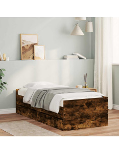 Telaio del letto con storage Rovere Fumo 80 x 200 cm