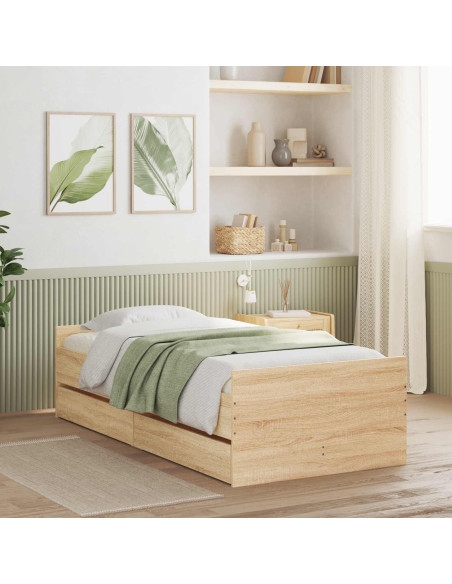 Telaio del letto con storage Rovere Sonoma 80 x 200 cm