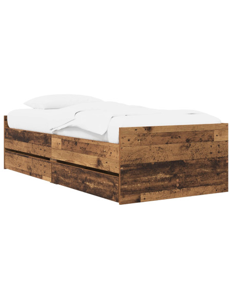 Telaio del letto con storage Legno antico 80 x 200 cm