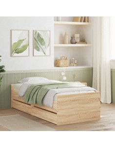 Telaio del letto con storage Rovere Sonoma 80 x 200 cm