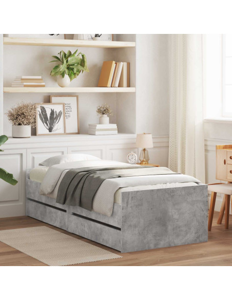 Telaio del letto con storage Sonoma grigio 80 x 200 cm