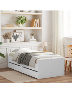 Telaio del letto con storage Bianco 80 x 200 cm