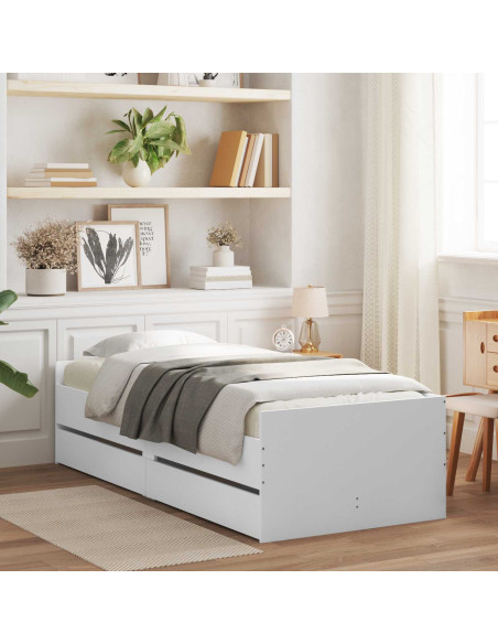 Telaio del letto con storage Bianco 80 x 200 cm