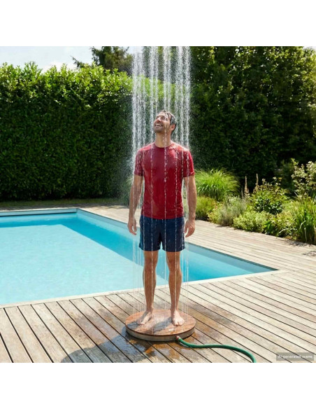 Doccia da Pavimento Giardino WPC e acciaio inossidabile 201