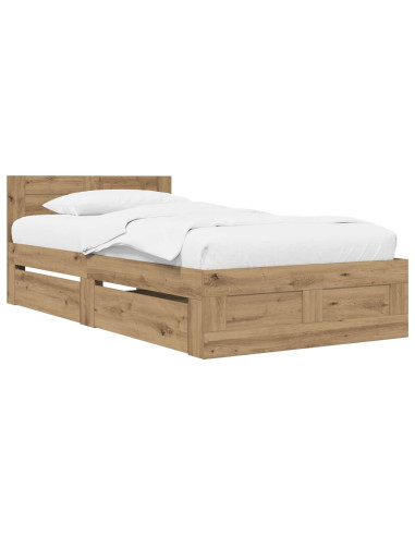 Struttura letto con testata Rovere Artigianale 80 x 200 cm