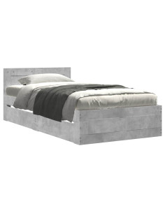 Struttura letto con testata Grigio Cemento 80 x 200 cm