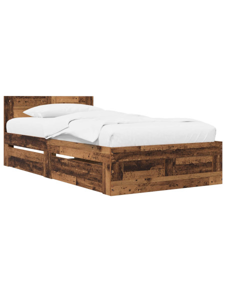 Struttura letto con testata Legno antico 80 x 200 cm