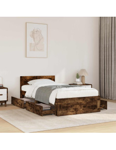 Struttura letto con testata Rovere Fumo 80 x 200 cm