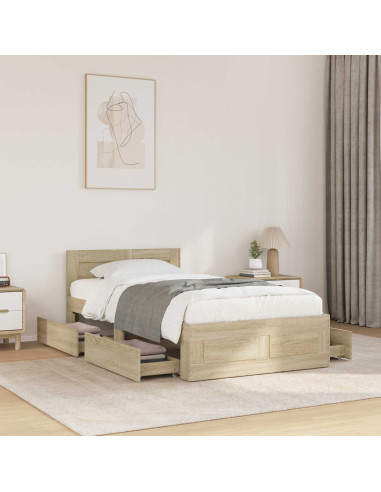 Struttura letto con testata Rovere Sonoma 80 x 200 cm