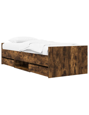 Telaio del letto con storage Rovere Fumo 80 x 200 cm