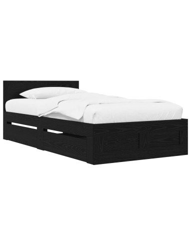 Struttura letto con testata Rovere Nero 80 x 200 cm