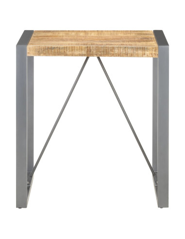Tavolo da Pranzo 70x70x75 cm in Legno Massello di Mango Grezzo