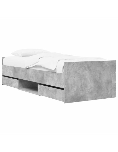 Telaio del letto con storage Grigio Cemento 80 x 200 cm