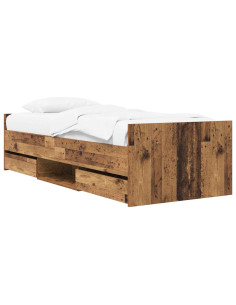 Telaio del letto con storage Legno antico 80 x 200 cm