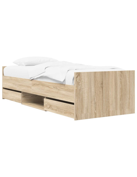 Telaio del letto con storage Rovere Sonoma 80 x 200 cm
