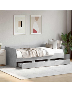 Telaio del letto con storage Grigio Cemento 80 x 200 cm