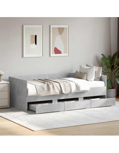 Telaio del letto con storage Grigio Cemento 80 x 200 cm
