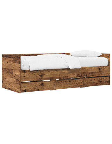 Telaio del letto con storage Legno antico 80 x 200 cm