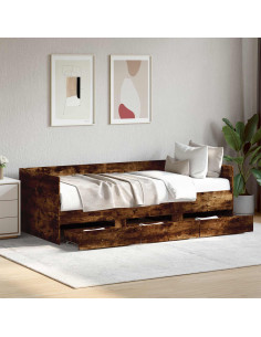 Telaio del letto con storage Rovere Fumo 80 x 200 cm