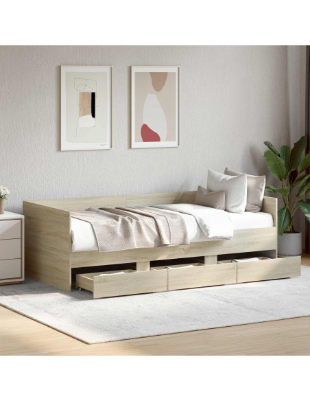Telaio del letto con storage Rovere Sonoma 80 x 200 cm
