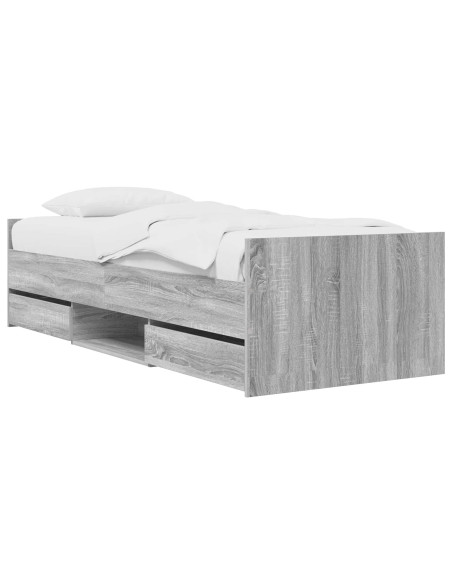 Telaio del letto con storage Sonoma grigio 80 x 200 cm