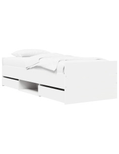 Telaio del letto con storage Bianco 80 x 200 cm