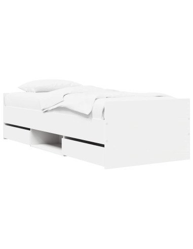 Telaio del letto con storage Bianco 80 x 200 cm