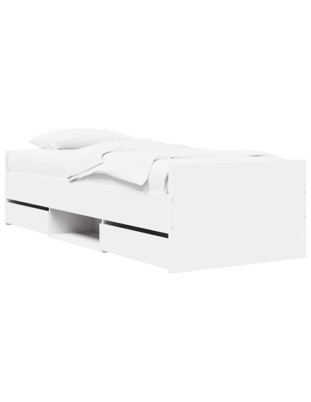 Telaio del letto con storage Bianco 80 x 200 cm
