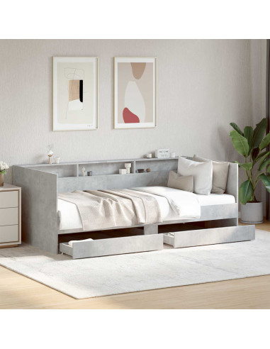 Telaio del letto con storage Grigio Cemento 80 x 200 cm